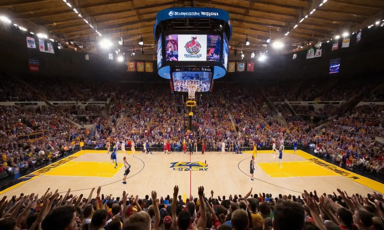Scène de basketball vibrante et énergique