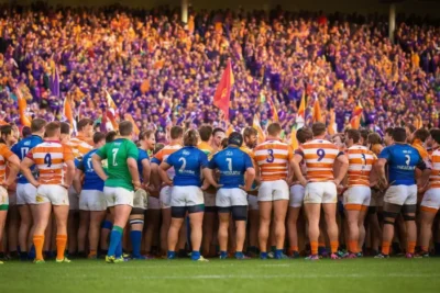 Stade de rugby vibrant