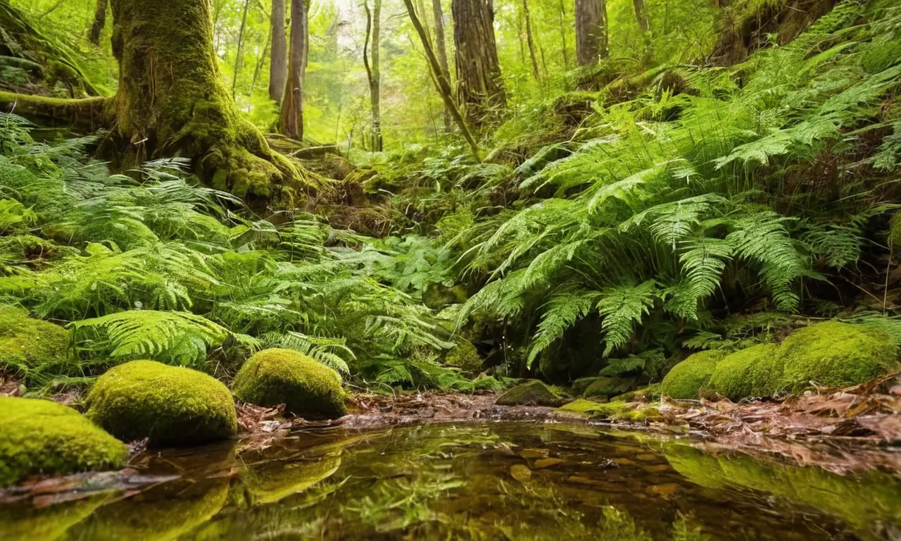 Forêt luxuriante avec faune et lumière dynamique