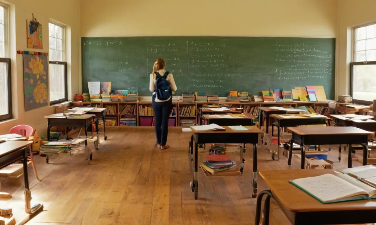 Salle de classe animée et organisée