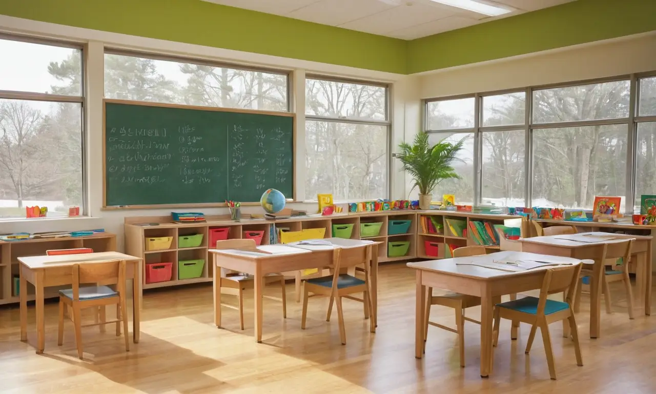 Salle de classe lumineuse et accueillante