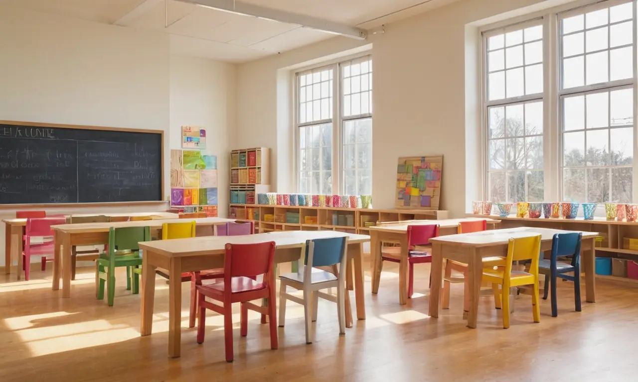 Salle de classe lumineuse et accueillante