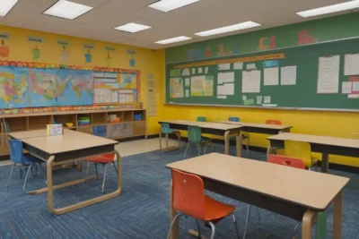 Salle de classe lumineuse et engageante