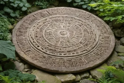 Disque en pierre gravé