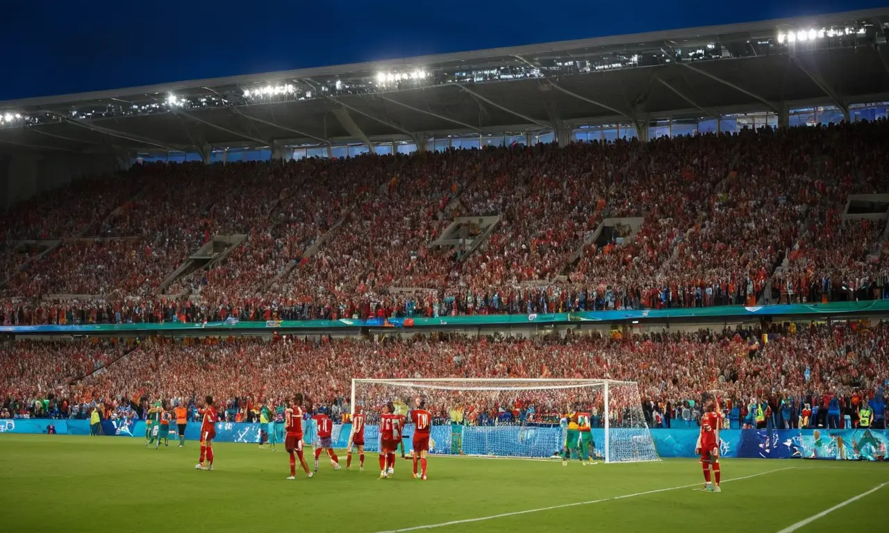 Stade vibrant, fans enthousiastes, ambiance dynamique