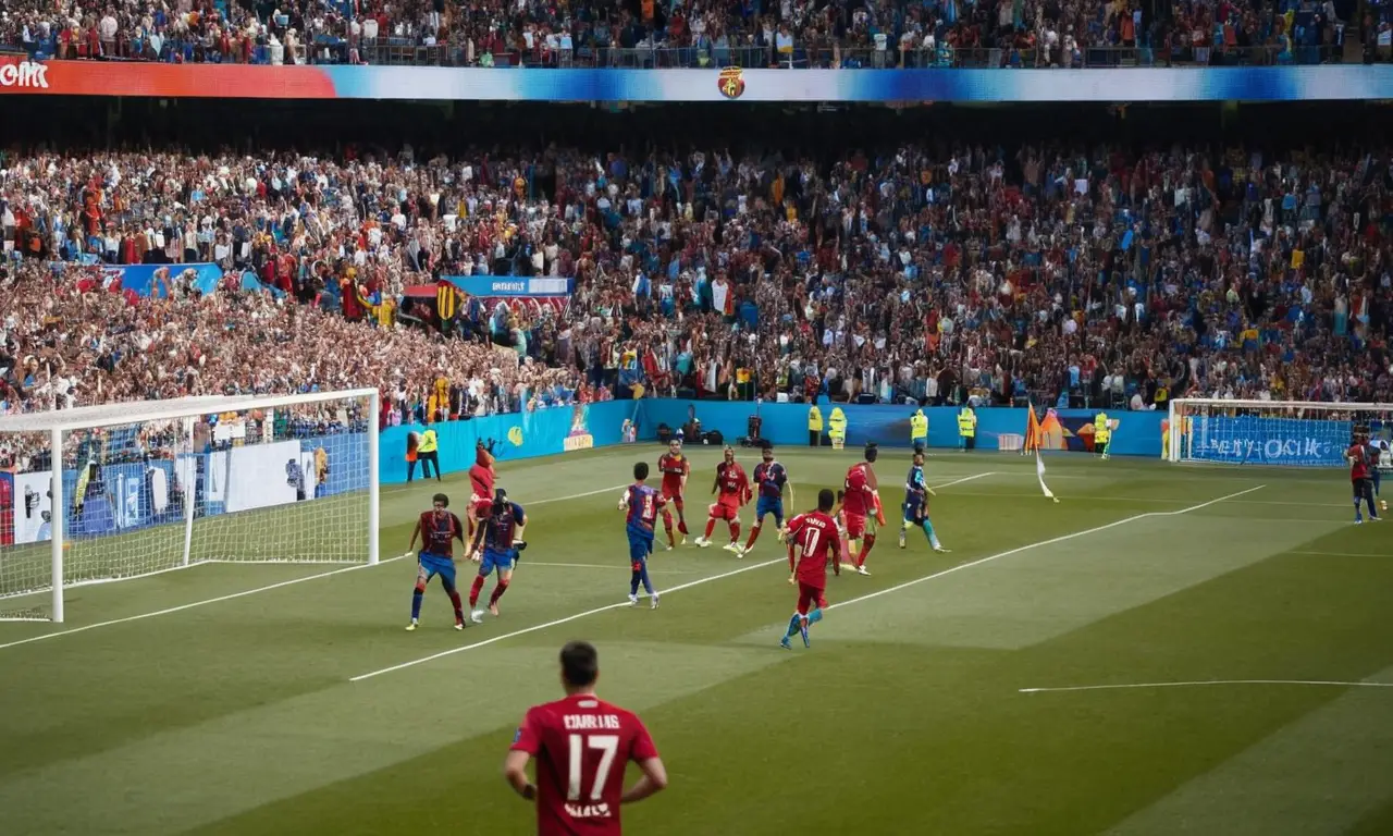 Stade de foot vibrant, plein de vie