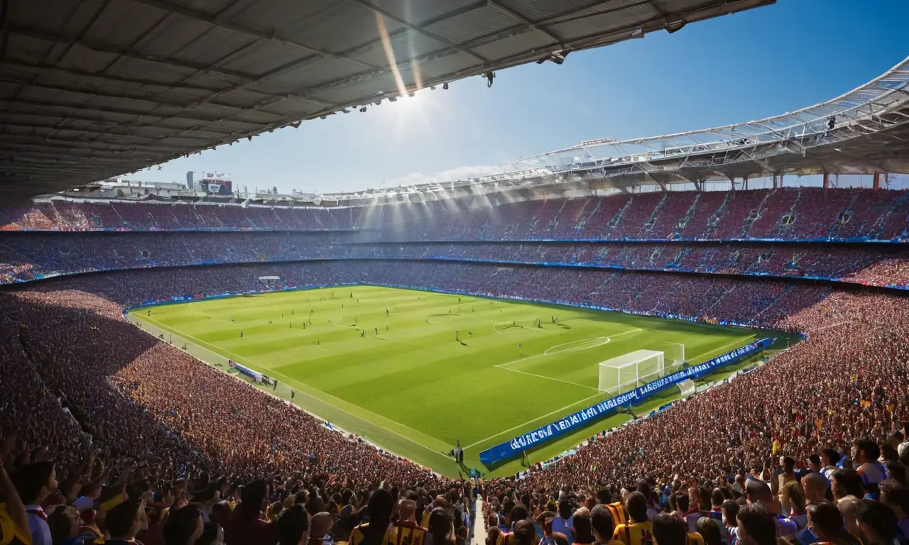 Stade de football vibrant, passion et intensité
