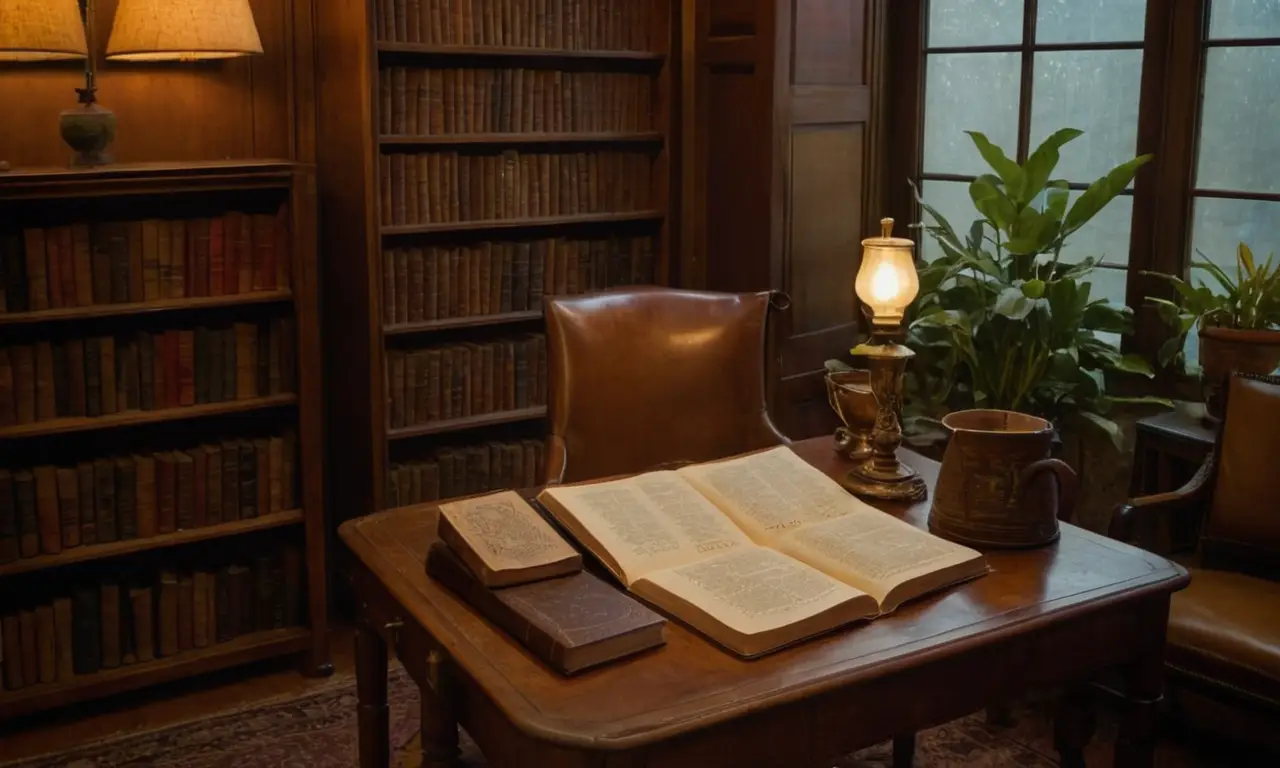 Une bibliothèque sombre, propice à la réflexion
