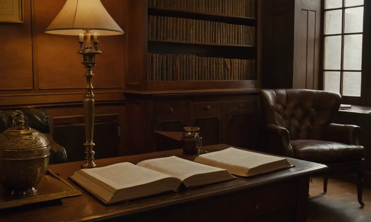 Une pièce sombre remplie de livres anciens
