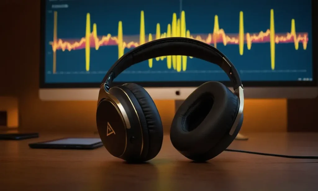 Graphique sonore lumineux dans une pièce douce