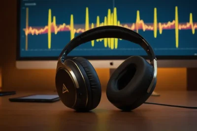 Graphique sonore lumineux dans une pièce douce