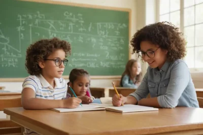 Une salle de classe lumineuse et animée
