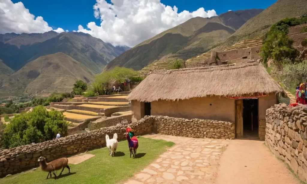 Village inca animé