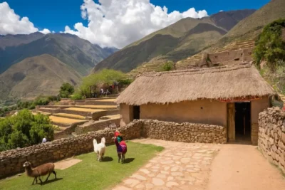 Village inca animé