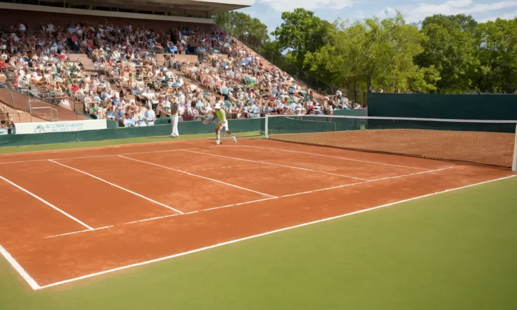 Terrain de tennis rouge