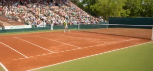 Terrain de tennis rouge