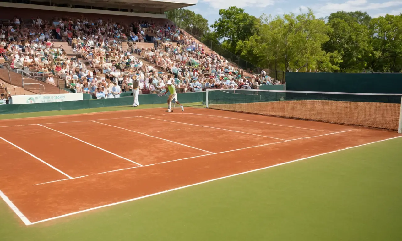 Terrain de tennis rouge