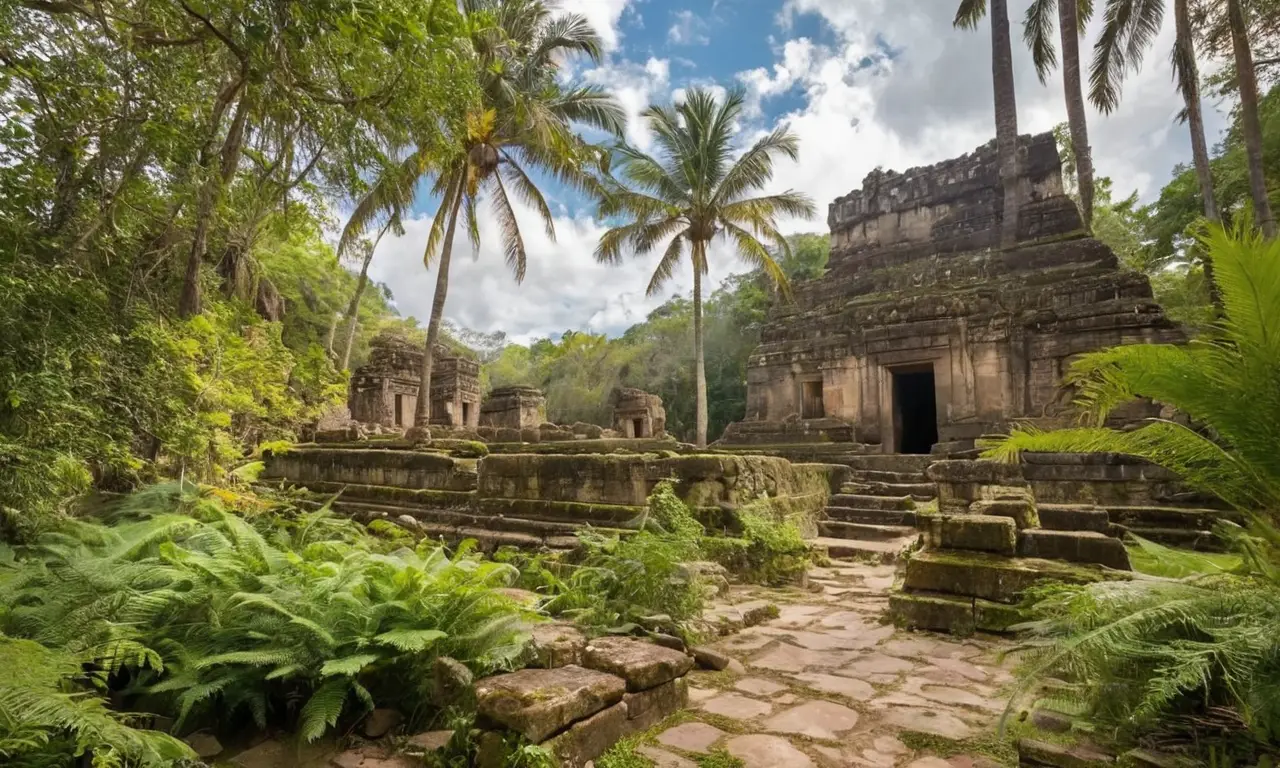 Ruines mayas anciennes, mystère et nature