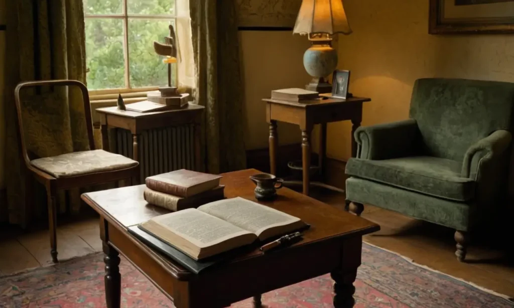Chambre sombre avec objets et lumière douce