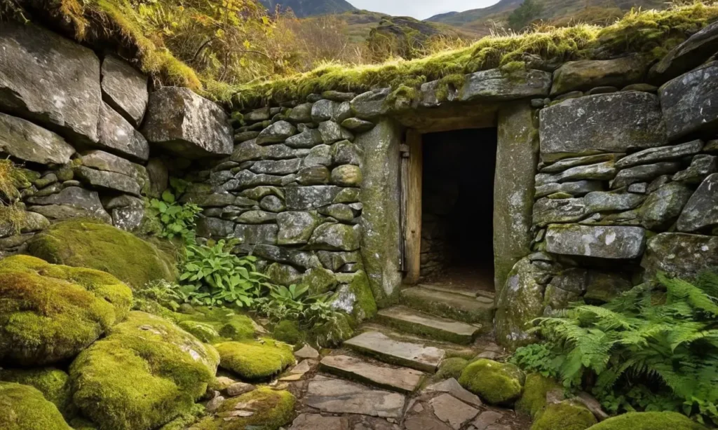 Entrée de grotte avec art préhistorique