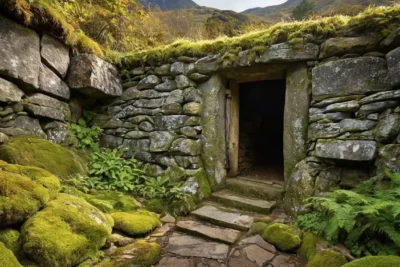 Entrée de grotte avec art préhistorique