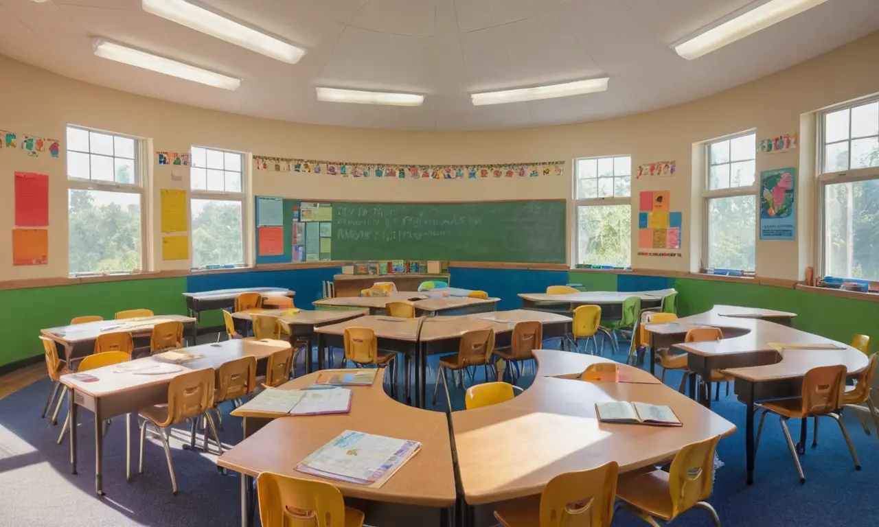 Salle de classe lumineuse et stimulante