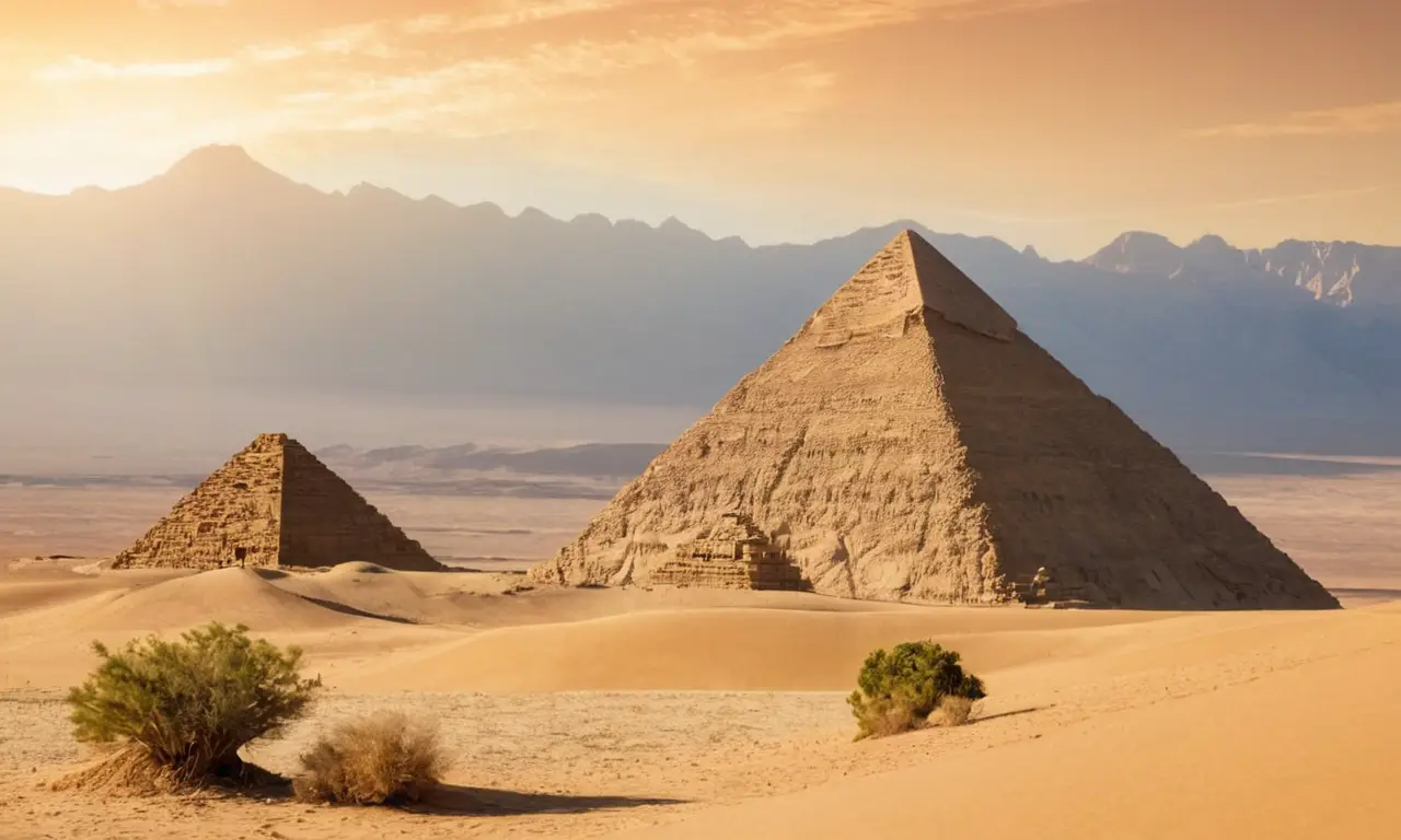 Une pyramide majestueuse sous un ciel bleu