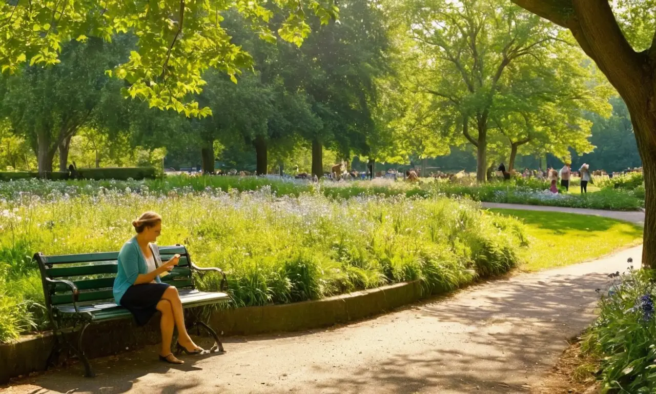 Un parc animé, plein de vie et couleurs