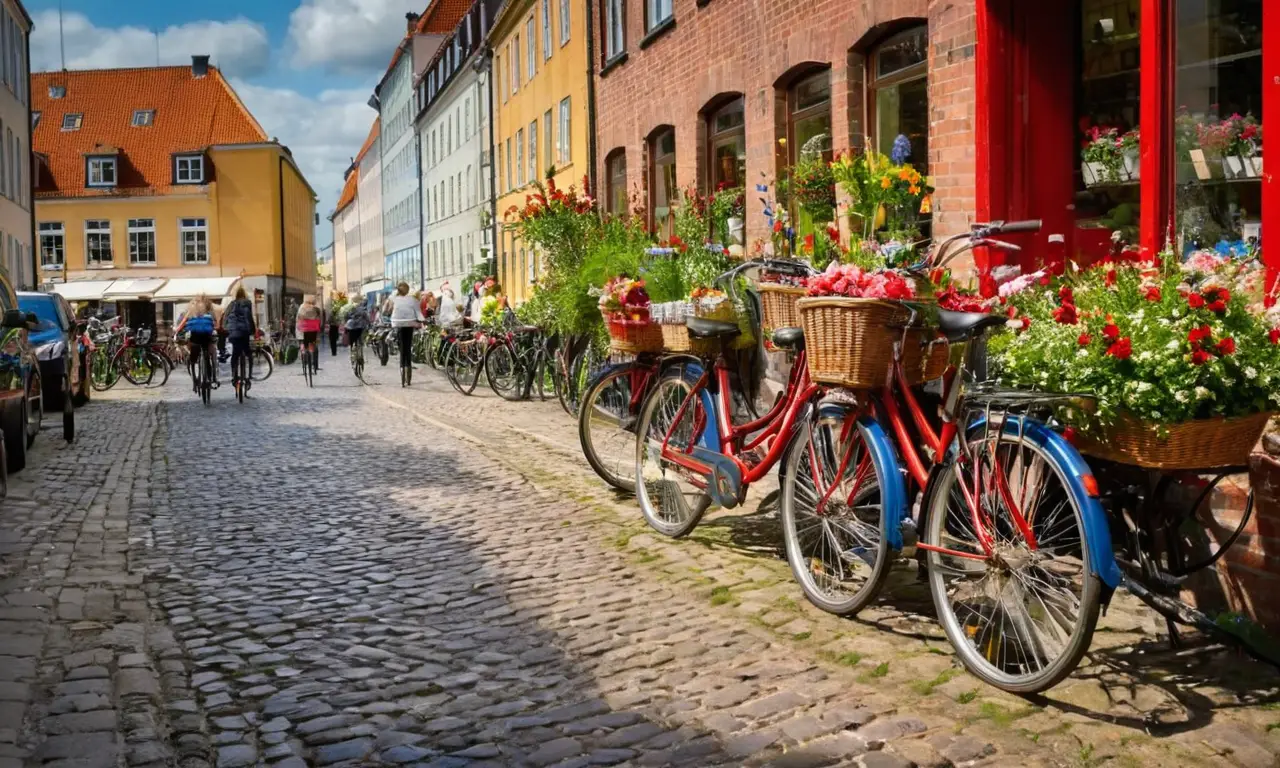Scène animée de Copenhague au matin
