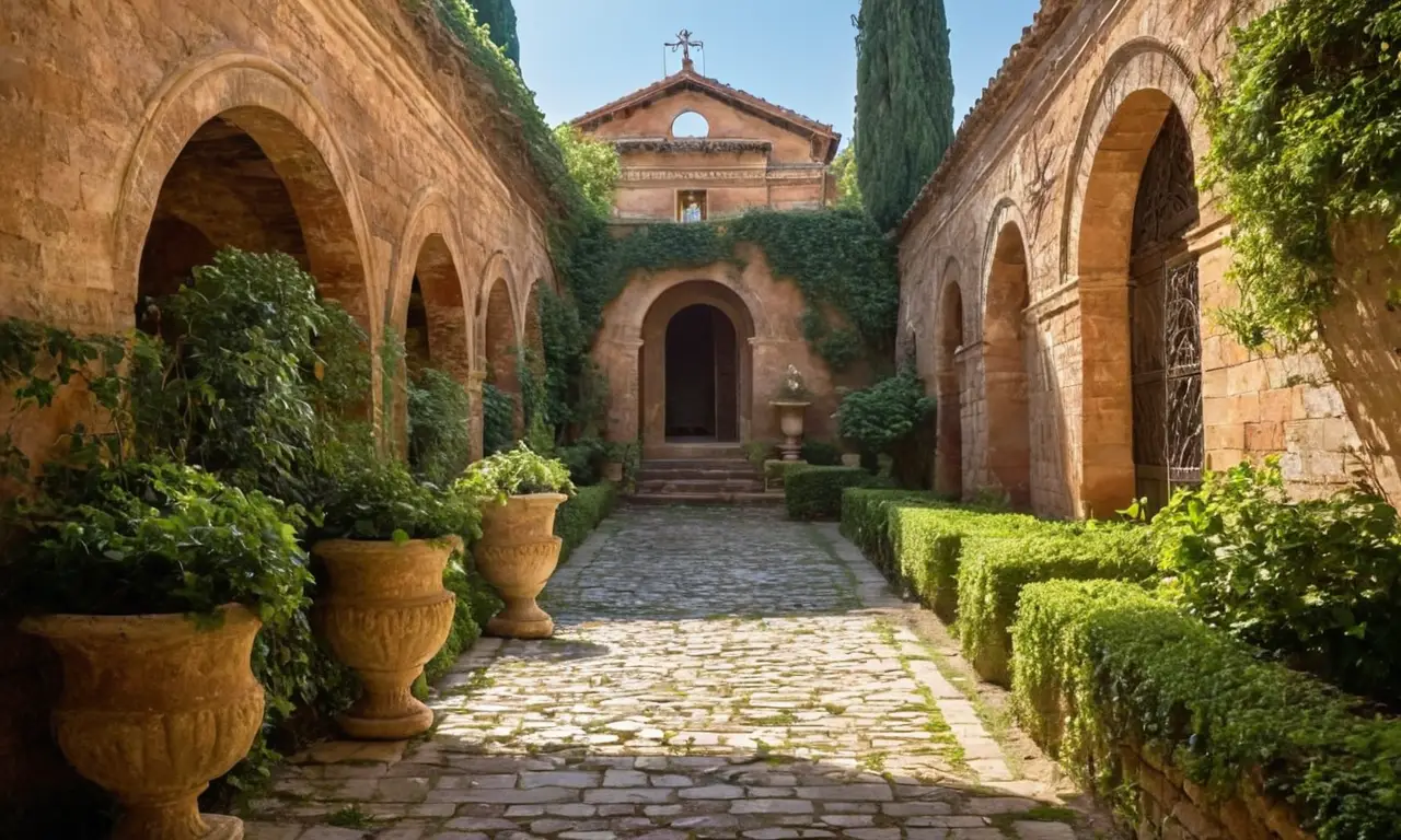 Courtyard romain riche en arte et histoire