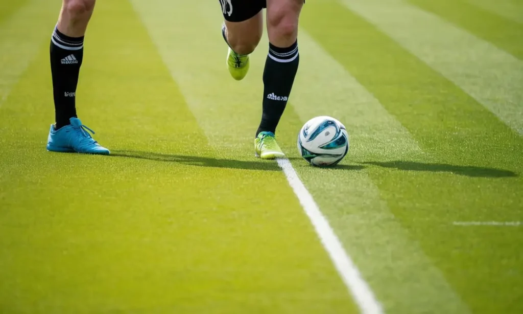 Terrain de football vibrant avec joueurs déterminés