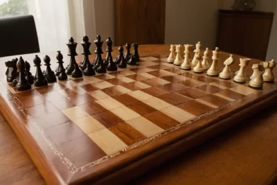 Échiquier en bois
