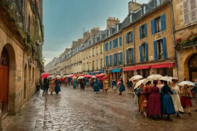 Scène révolutionnaire animée dans Paris historique