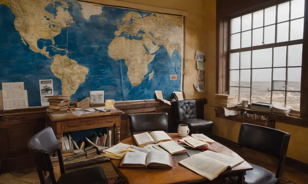 Une pièce sombre remplie de souvenirs historiques