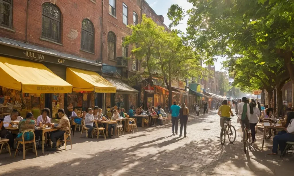 Rue animée pleine de vie et de culture