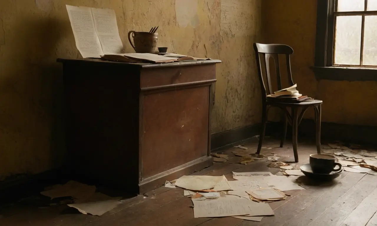 Une pièce sombre pleine de regrets