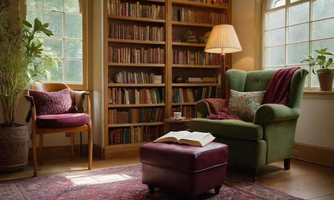 Coin lecture chaleureux et tranquillité apaisante