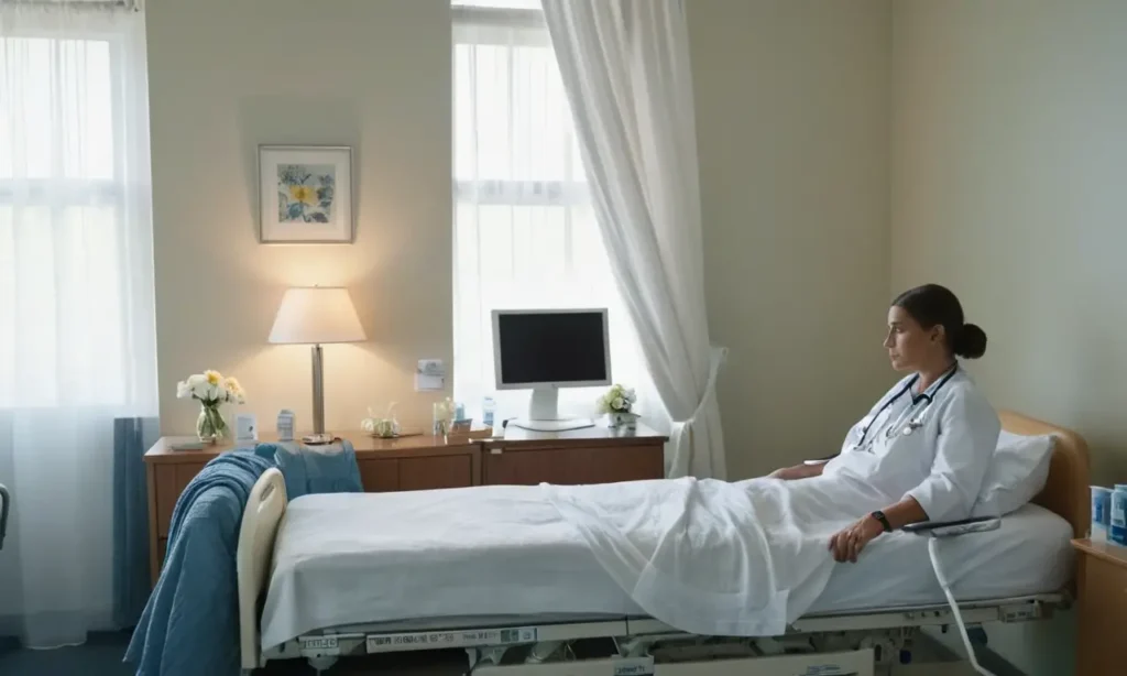 Salle dhôpital avec lumière douce et tension