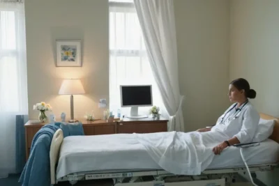 Salle dhôpital avec lumière douce et tension