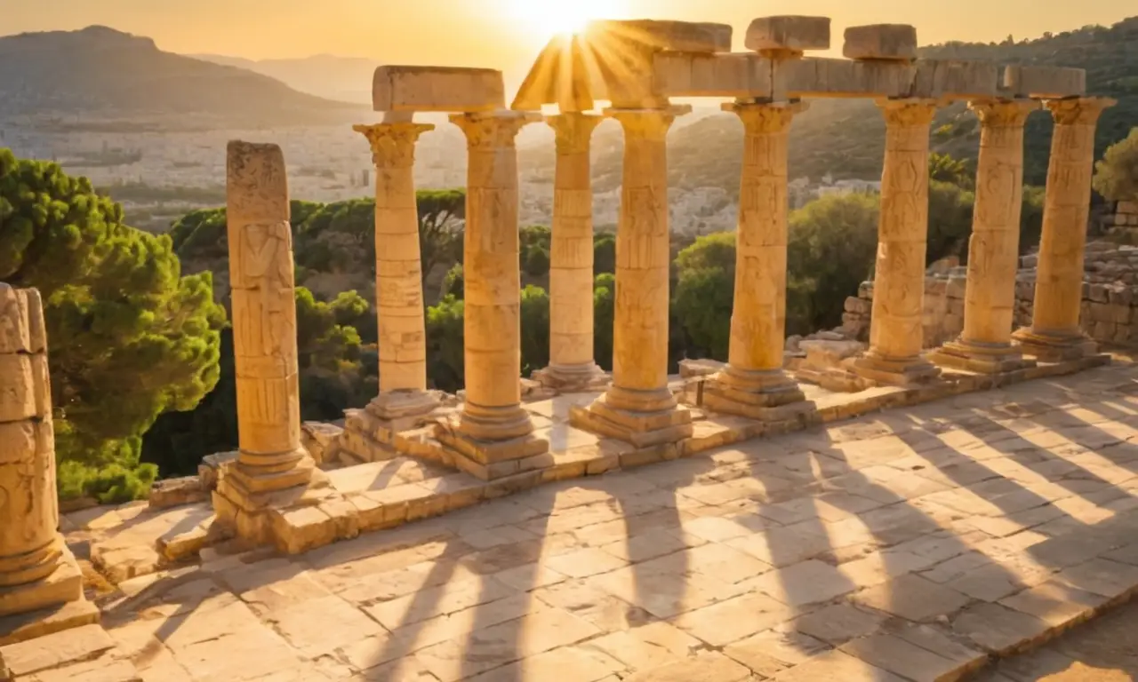 Lever de soleil sur la Grèce antique