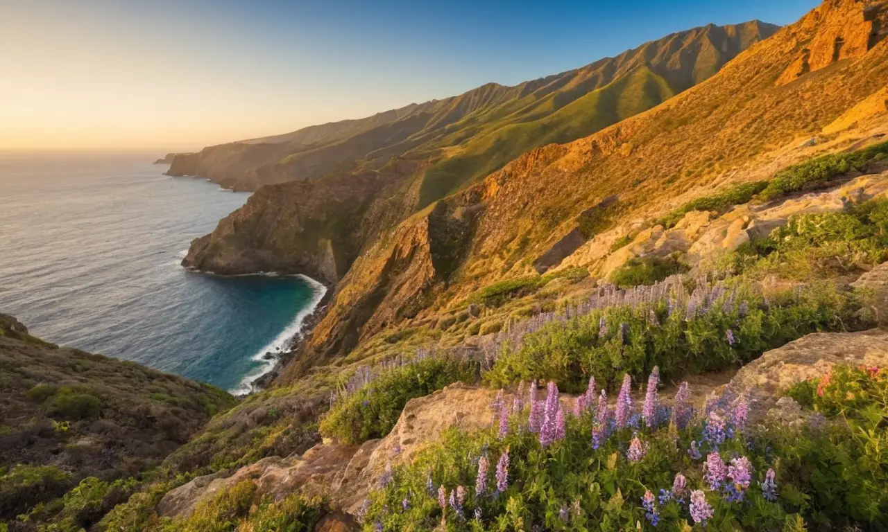 Paysage volcanique spectaculaire avec mer turquoise