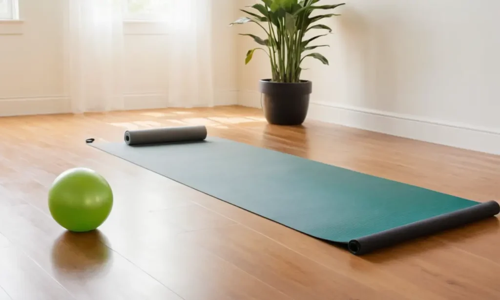 Salon lumineux avec yoga et motivation