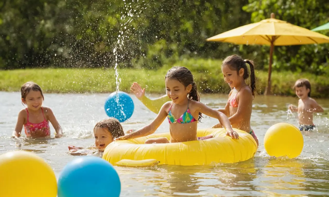Scène aquatique joyeuse dété ensoleillée