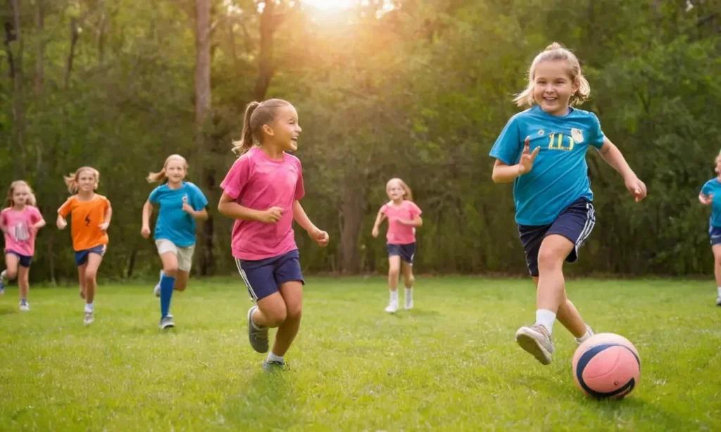 Enfants jouant joyeusement dans un parc
