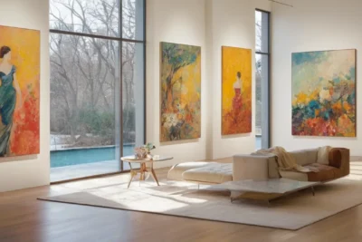 Une galerie illuminate avec des œuvres vibrantes