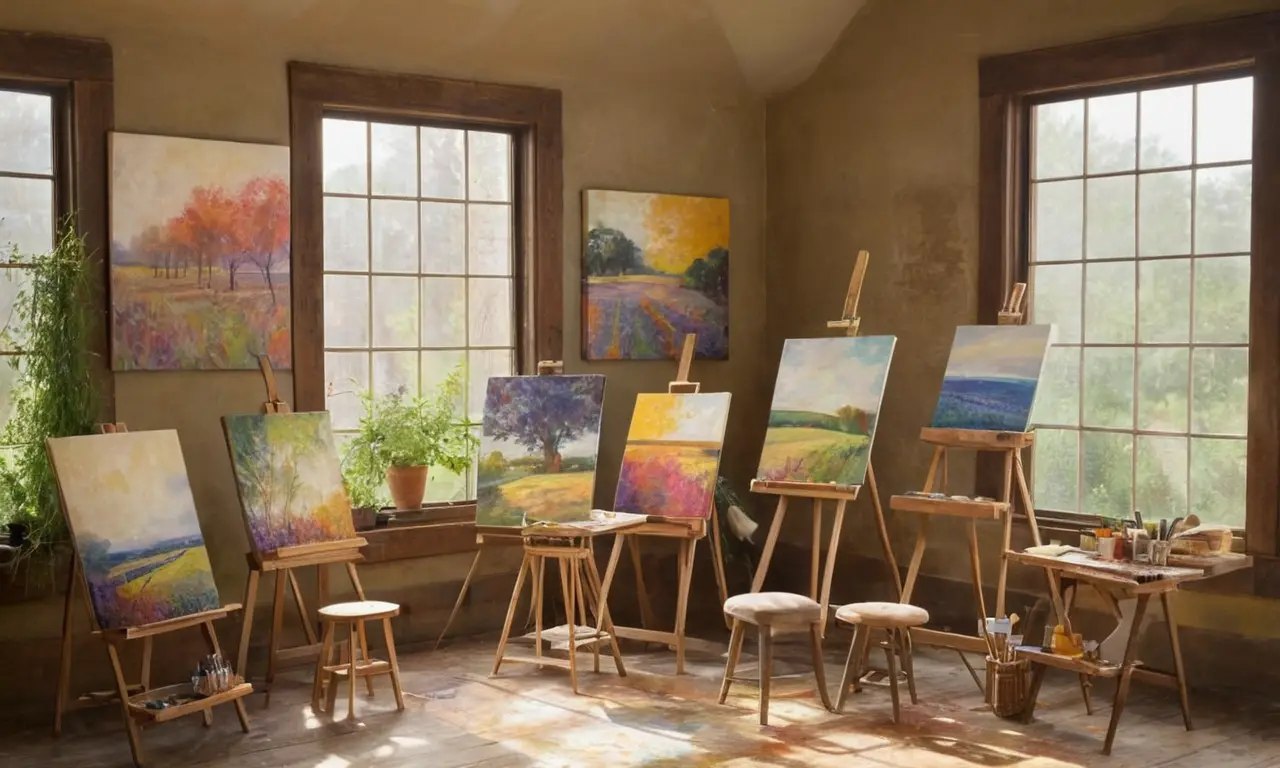 Un studio dart chaleureux et lumineux