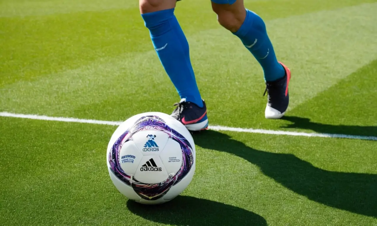 Scène dynamique de football avec joueurs concentrés