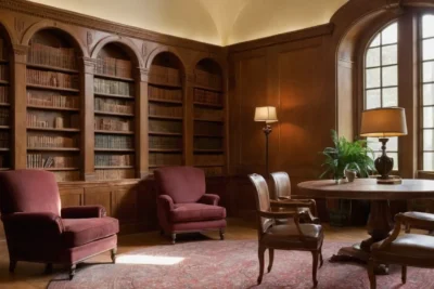Une bibliothèque chaleureuse pleine de livres