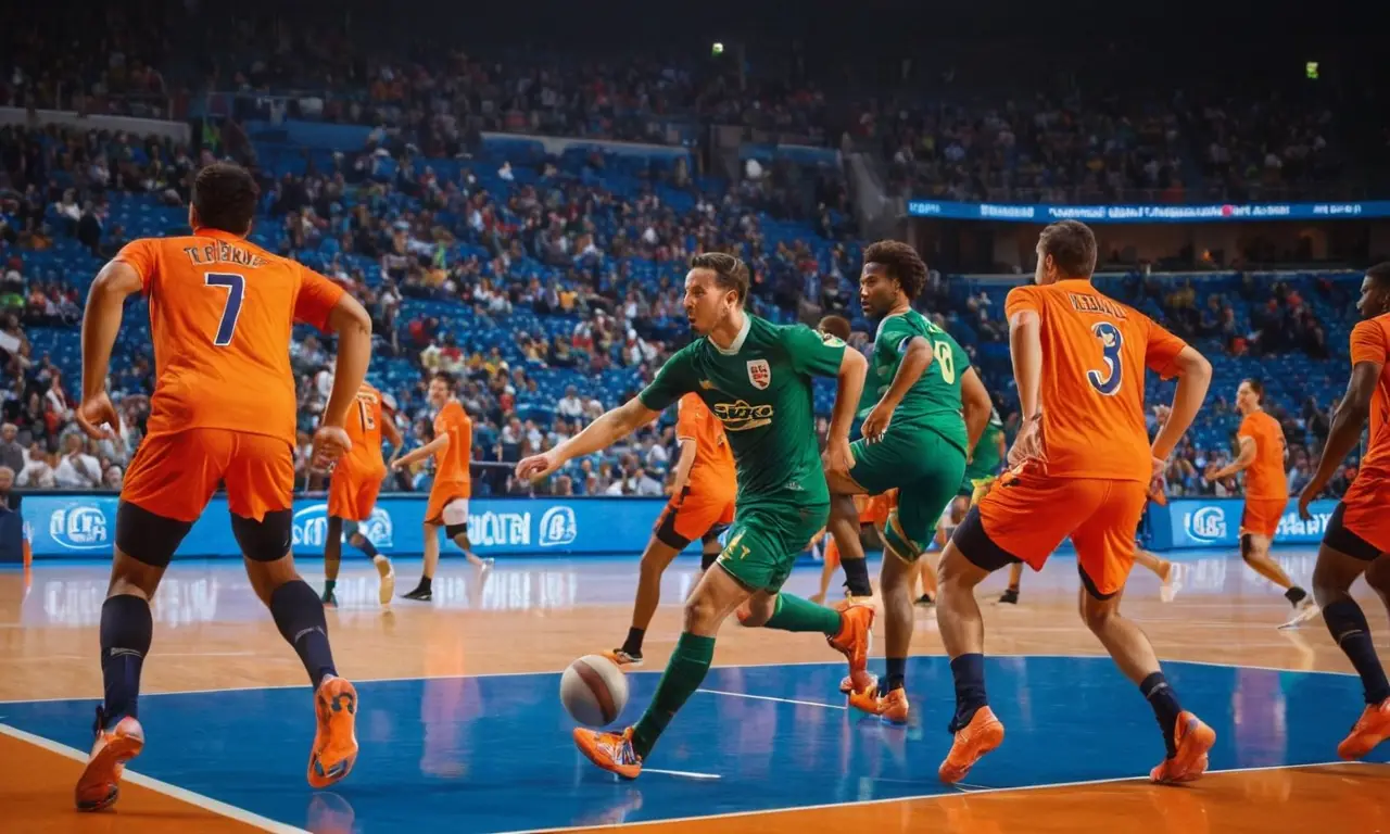 Match de foot et basket, énergie palpable
