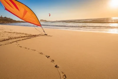 Plage animée sous un soleil éclatant